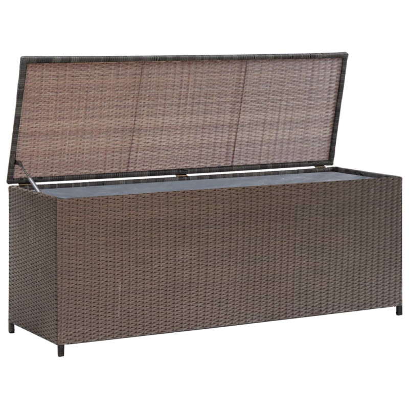 Garten-Aufbewahrungsbox Braun 120x50x60 cm Poly Rattan