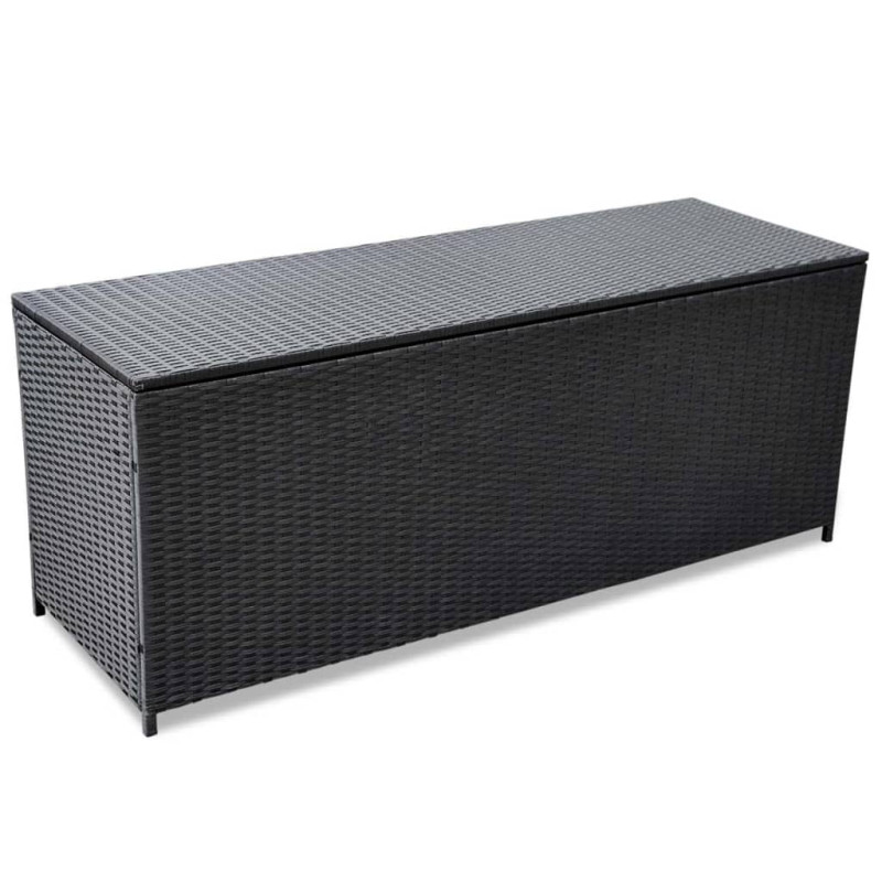 Garden-Auflagenbox Schwarz 150x50x60 cm Poly Rattan