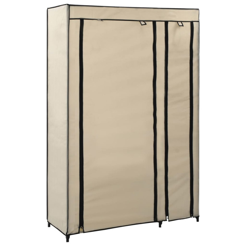 Faltschrank Creme 110x45x175 cm Stoff