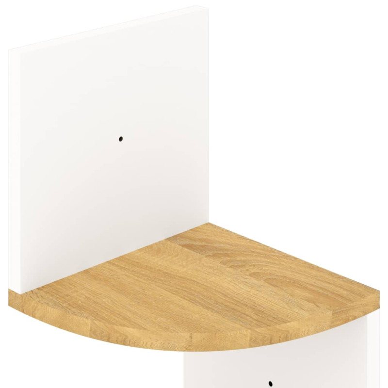Wand-Eckregal Weiß und cm 19x19x123 Holzwerkstoff Sonoma-Eiche