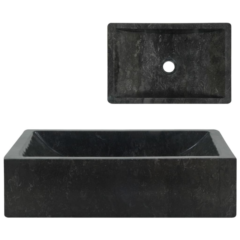 Waschbecken 45x30x12 cm Marmor Schwarz  