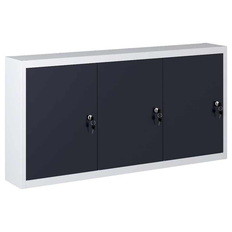 Wand-Werkzeugschrank Industriedesign Metall Grau und Schwarz