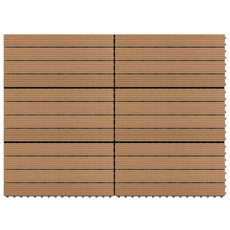 Terrassenfliesen 6 Stk. WPC 60x30 cm 1,08 m² Braun