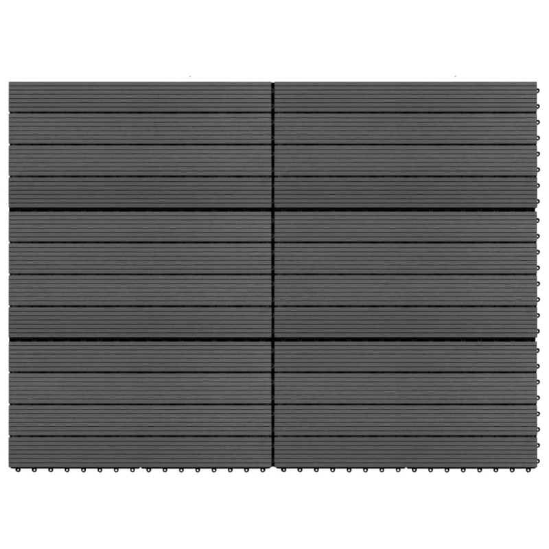 Terrassenfliesen 6 Stk. WPC 60x30 cm 1,08 m² Schwarz