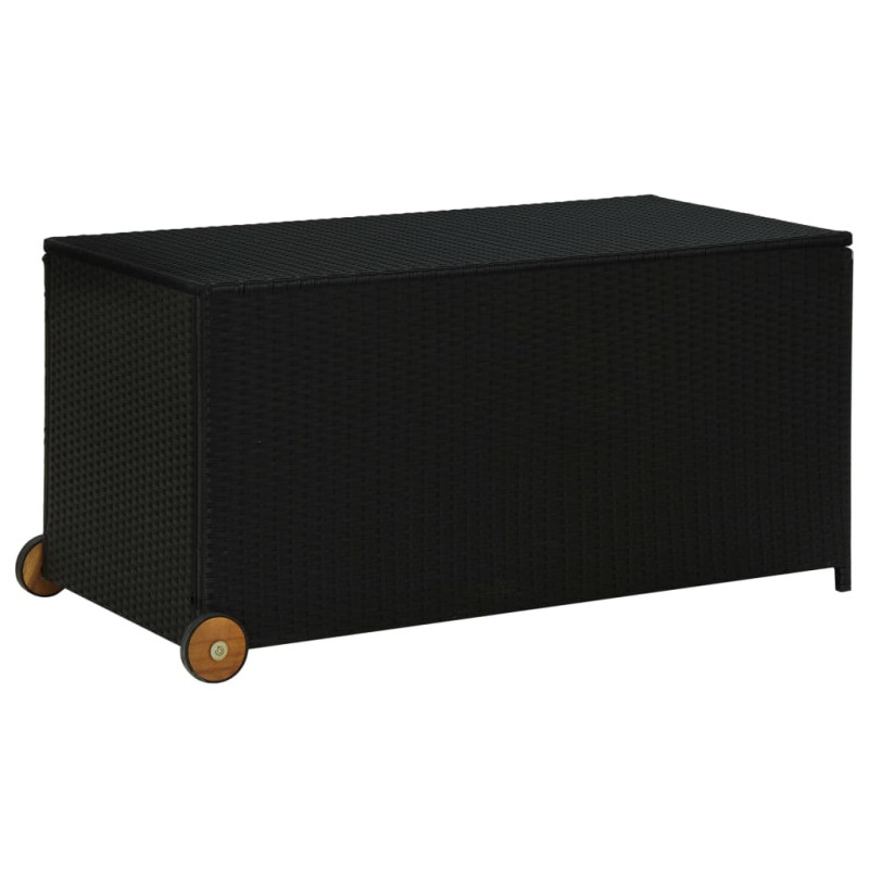 Garten-Aufbewahrungsbox Schwarz 120x65x61 cm Poly Rattan